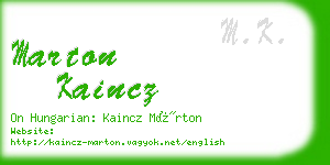 marton kaincz business card